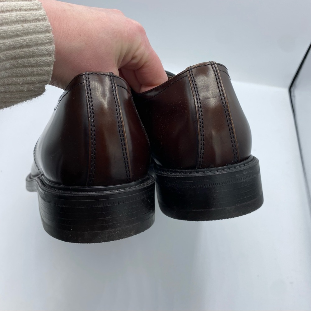 Aerosoles Brown Leather Round Toe Low Oxford Dress Shoe Mens 9.5 Made in Italy - Picture 5 of 9